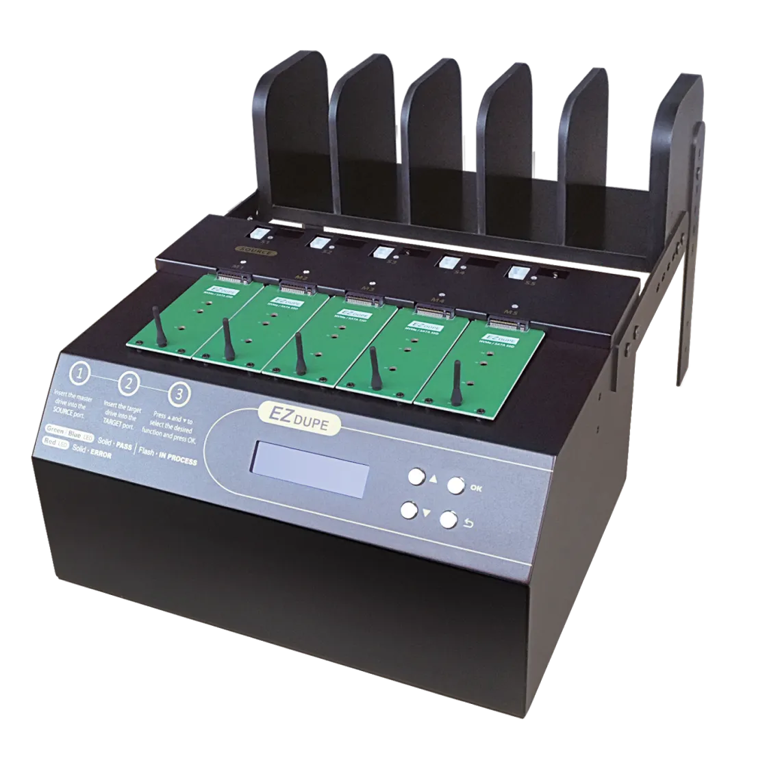 1 to 4 NVMe Cyclone PRO 300 - M.2 PCIe NVMe / M2 SATA SSD & SATA Hard Drive Duplicator & Sanitizer 18GB/Min (DM-HE3-5M04PC)