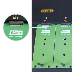 1 to 9 NVMe Cyclone 600 - M.2 PCIe NVMe / M2 SATA Internal SSD Duplicator & Sanitizer 36GB/Min (DM-HE6-5M09PC)