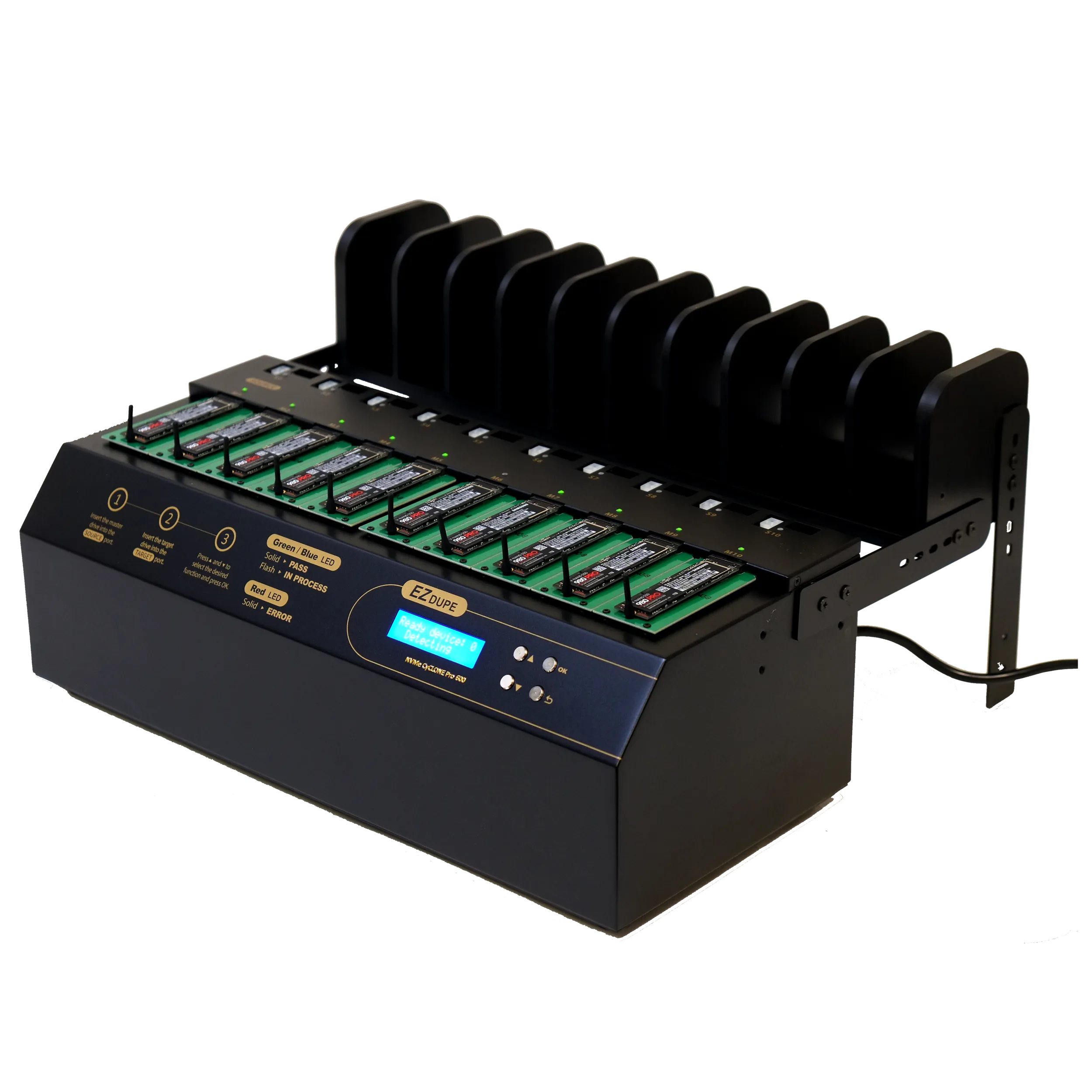 1 to 9 NVMe Cyclone PRO 600 - M.2 PCIe NVMe / M2 SATA SSD & SATA Hard Drive Duplicator & Sanitizer 36GB/Min (DM-HE6-5M09PP)