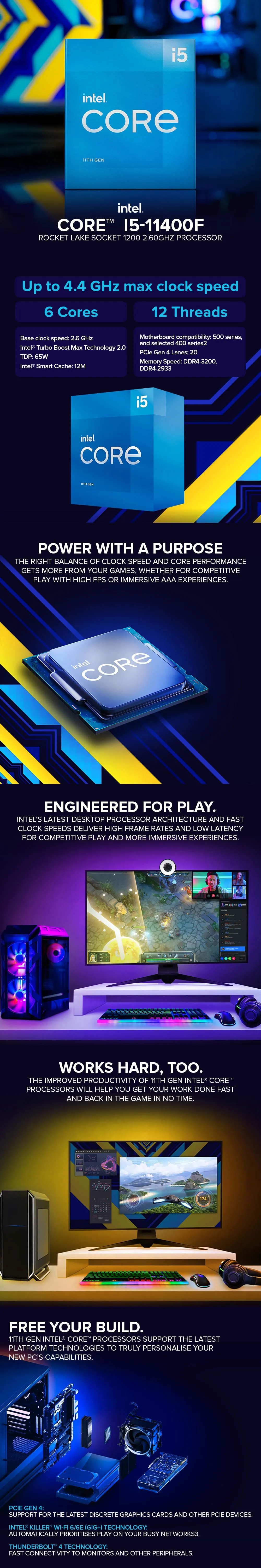 11th Generation Intel Core i5-11400F 1200 2.60GHz CPU