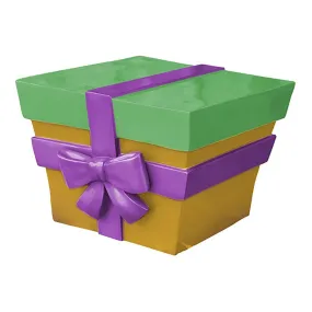 16" Yellow and Green Gift Box with Purple Bow