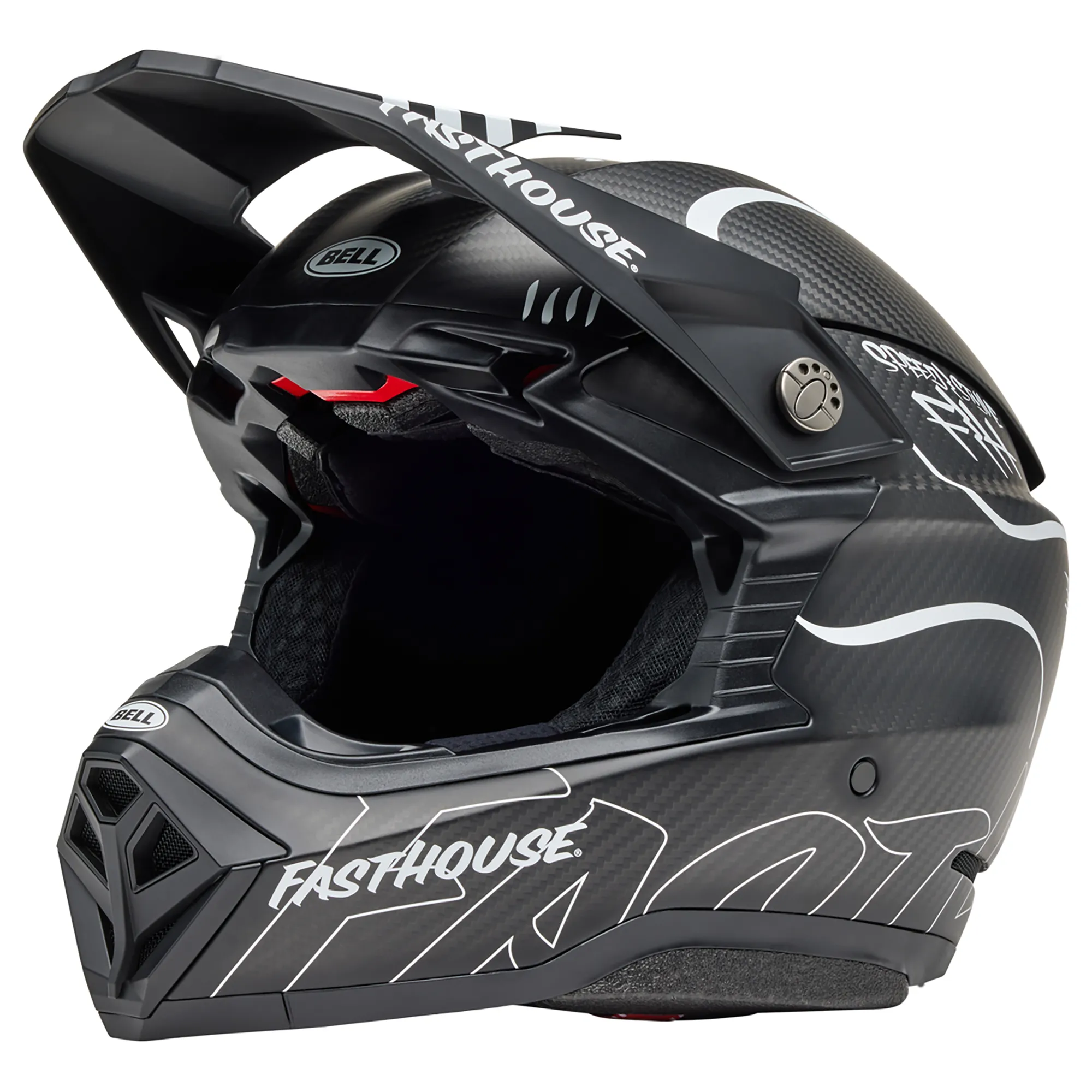 2025 Bell Moto-10 Spherical MIPS Motocross Helmet Fasthouse Raven Matte Black White