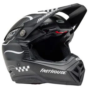 2025 Bell Moto-10 Spherical MIPS Motocross Helmet Fasthouse Raven Matte Black White