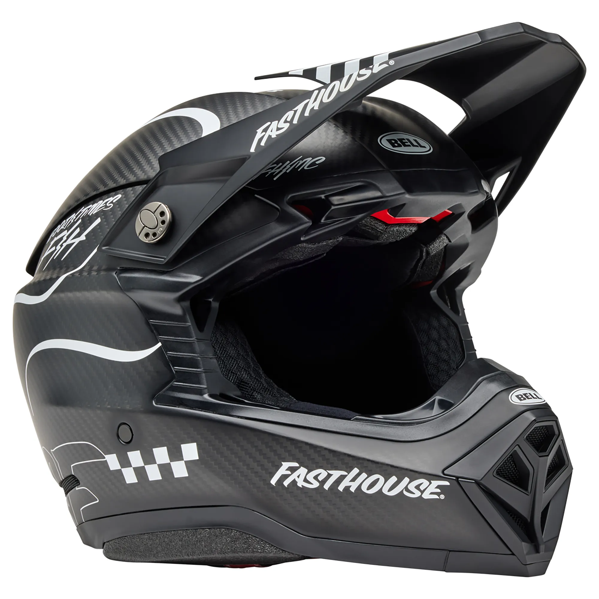 2025 Bell Moto-10 Spherical MIPS Motocross Helmet Fasthouse Raven Matte Black White