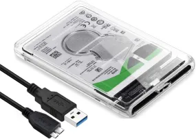 2.5 inch External Hard Drive Enclosure, Tool-Free USB 3.0 to SATA SSD HDD Enclosure for 7mm and 9.5mm, Laptop Computer Hard Drive Case Support UASP and Trim