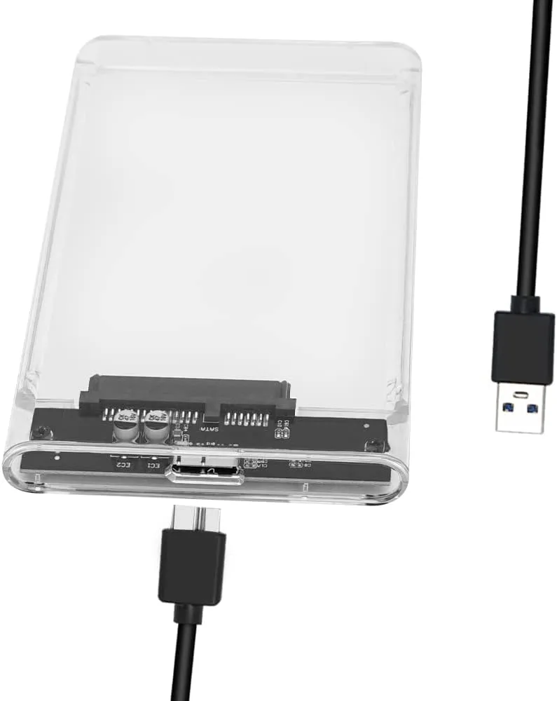 2.5 inch External Hard Drive Enclosure, Tool-Free USB 3.0 to SATA SSD HDD Enclosure for 7mm and 9.5mm, Laptop Computer Hard Drive Case Support UASP and Trim
