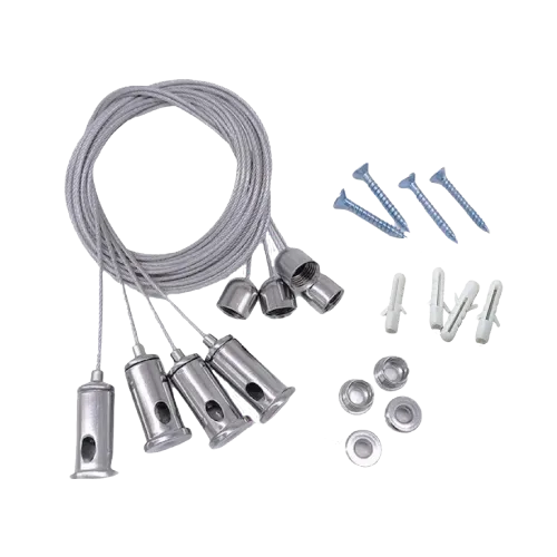 39in Suspended Stainless Steel Wire Rope for Hanging Fixtures W/Brackets and Fasteners