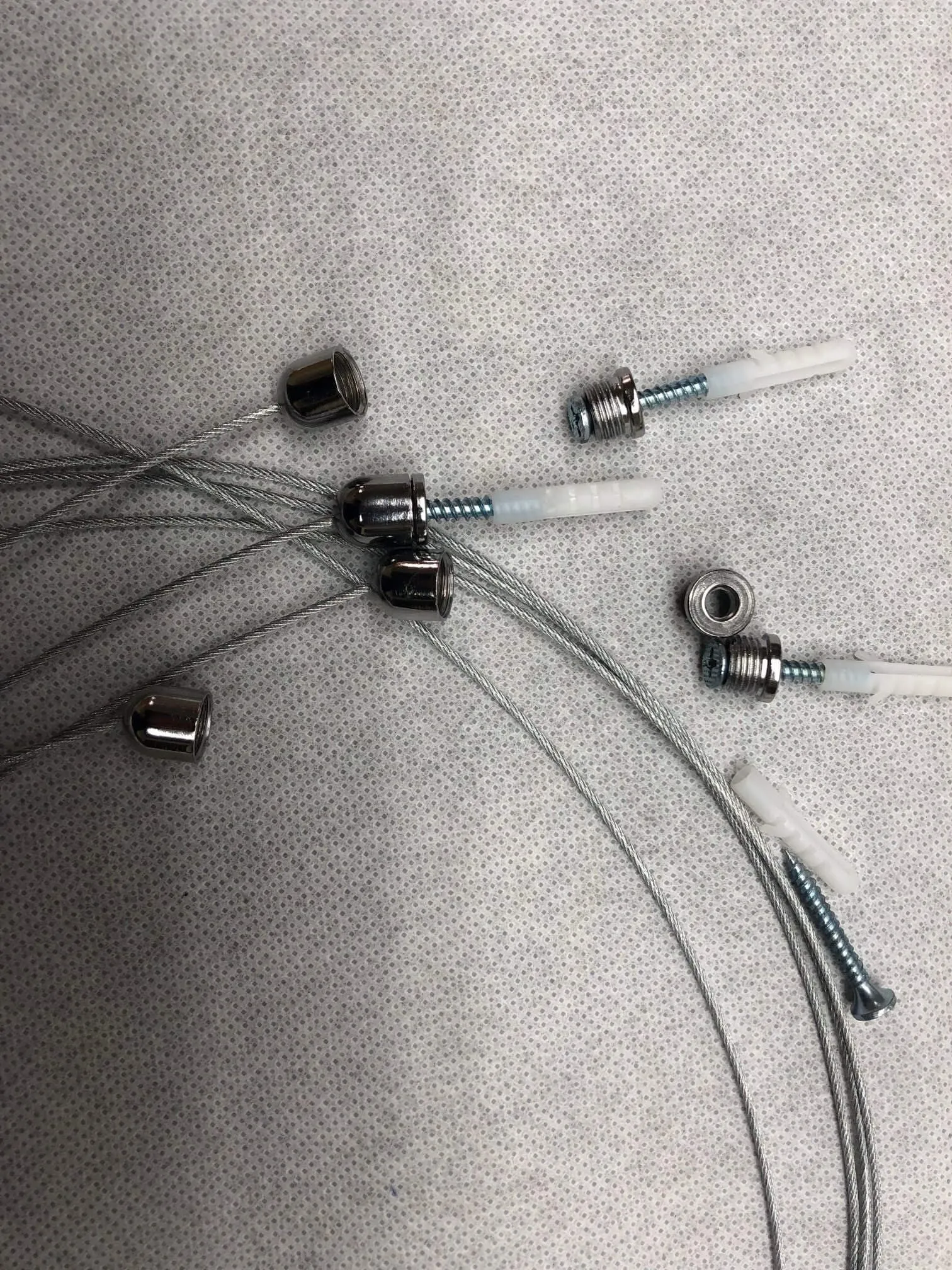 39in Suspended Stainless Steel Wire Rope for Hanging Fixtures W/Brackets and Fasteners