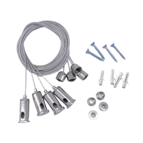 39in Suspended Stainless Steel Wire Rope for Hanging Fixtures W/Brackets and Fasteners