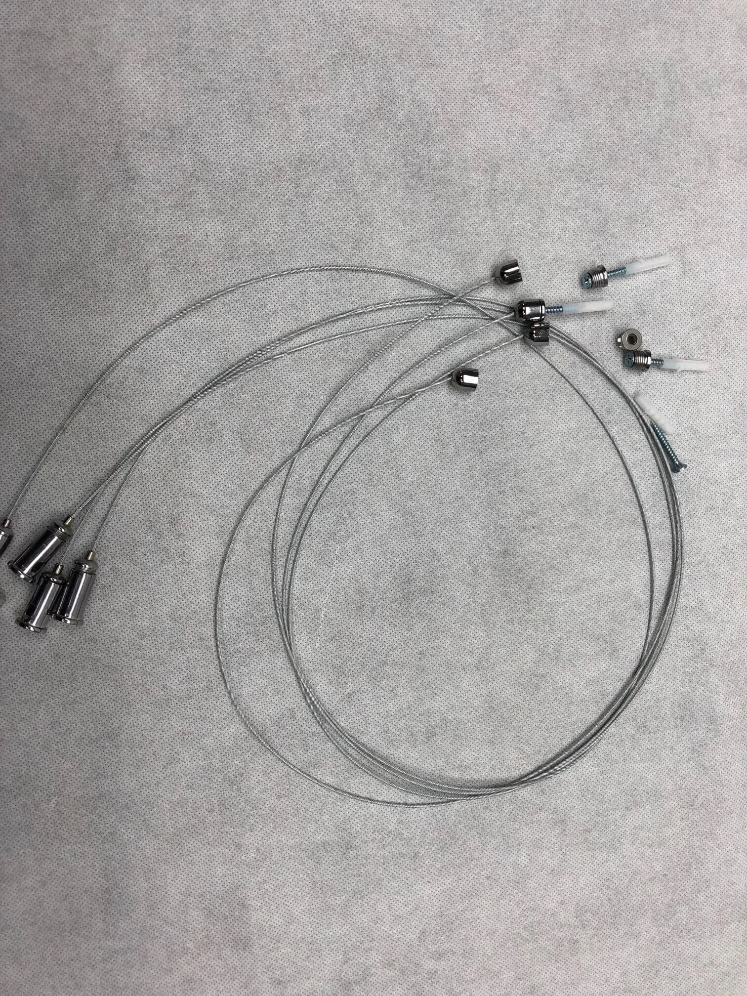 39in Suspended Stainless Steel Wire Rope for Hanging Fixtures W/Brackets and Fasteners