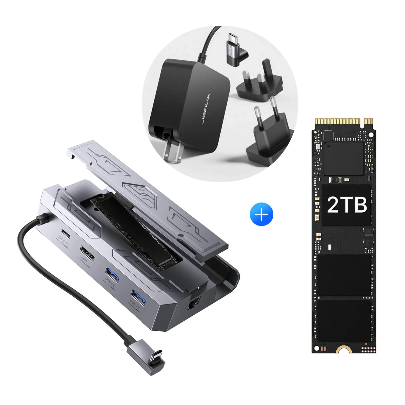 6-in-1 Docking Station with M.2 SSD Enclosure