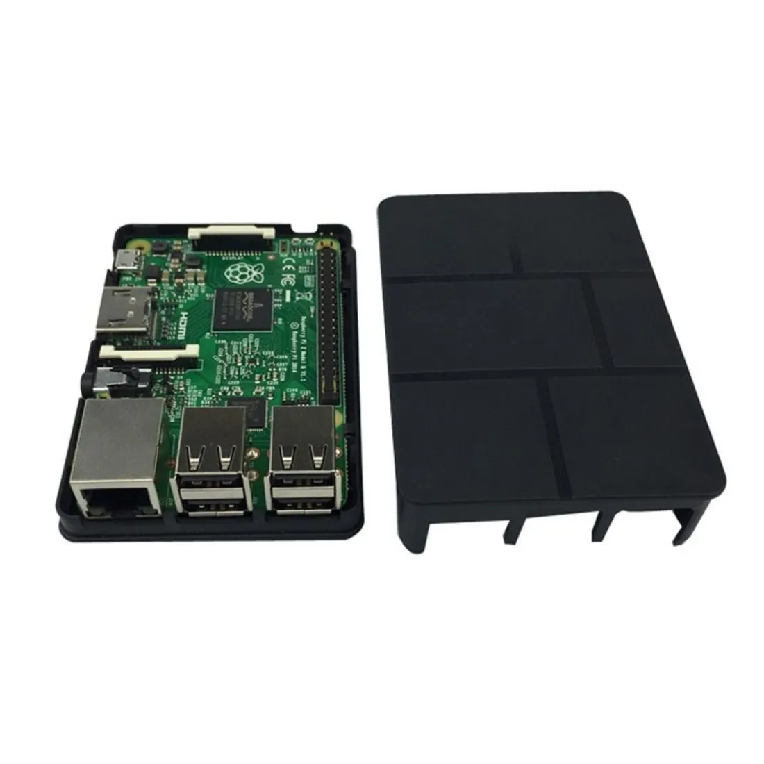 ABS Case Shell Enclosure BLACK   HEATSINK SET for Raspberry Pi 3 B / 2 B / B 