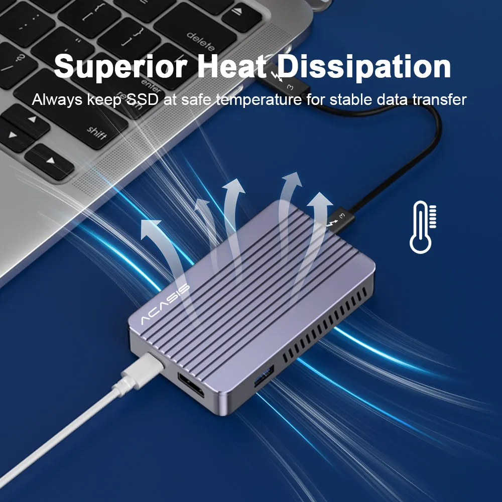 Acasis 6-in-1 40Gbps M.2 NVME SSD Enclosure DP 4K60Hz Docking Station