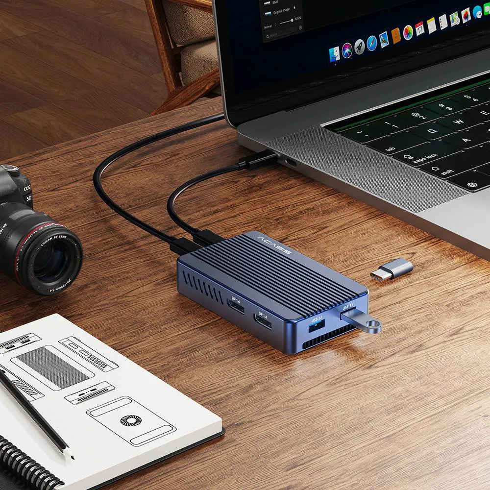 Acasis 6-in-1 40Gbps M.2 NVMe Thunderbolt 3/4 USB 4 SSD Case & Dock