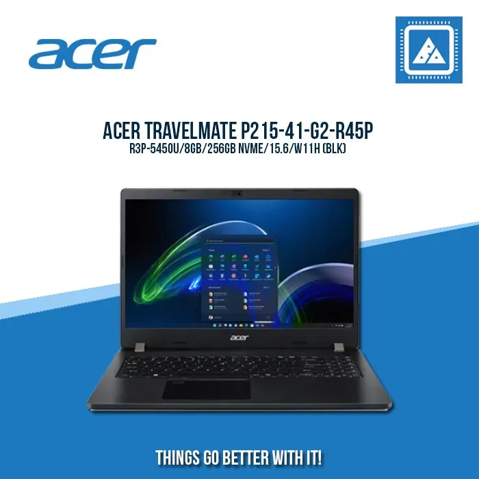 ACER TRAVELMATE P215-41-G2-R45P R3P-5450U/8GB/256GB NVME | BEST FOR STUDENT AND ENTERPRISE LAPTOP