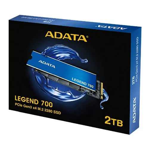 Adata 2TB Legend 700 M.2 NVMe SSD, M.2 2280, PCIe Gen3, 3D NAND, R/W 2000/1600 MB/s, Heatsink