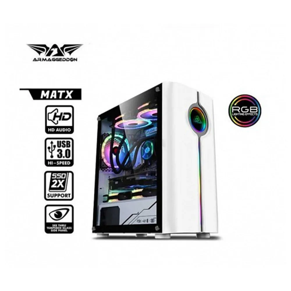 Armaggeddon PC Case Tron Holo 3 White