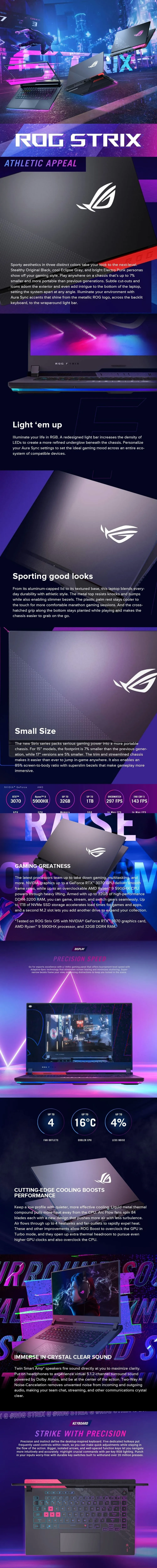 Asus Rog Strix G15 G513Ih-Hn009T Ryzen 7 5800H 8Gb Win10 Gtx 1650 4Gb 512Gb Pcie Ssd Laptop Black