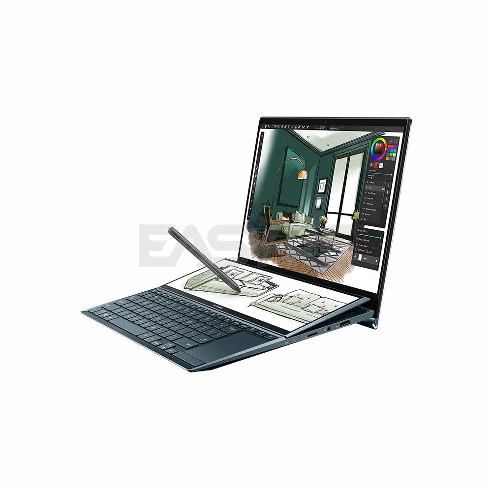 Asus ZenBook Duo 14 Intel Core i7-1165G7/8GB/512GB PCIe SSD/?Intel Iris Xe Graphics/Win10 Celestial Blue PS (No Laptop Bag Included) 1 Year Warranty Budget Laptop Same Day Delivery Brand New