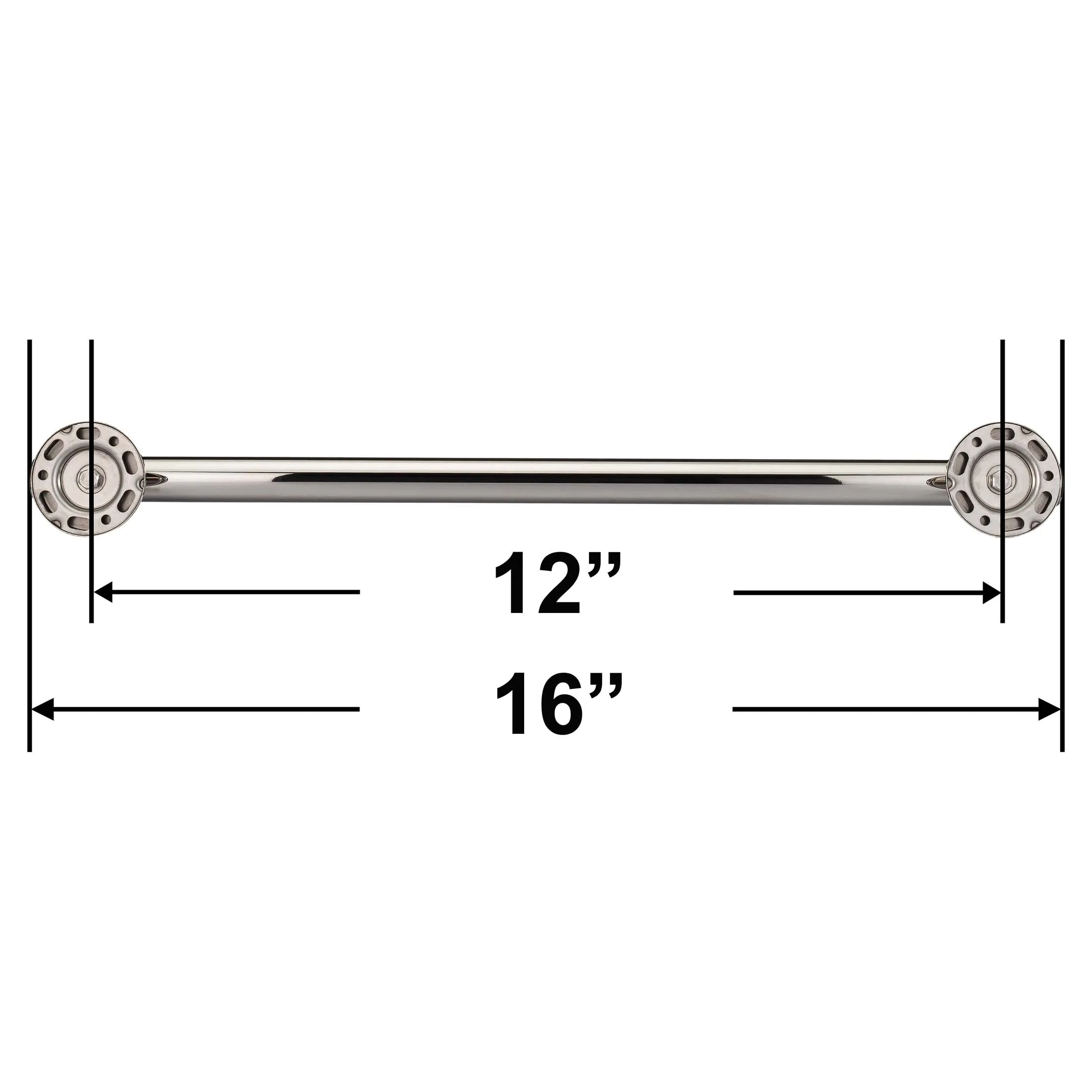 Bathroom Grab Bar, Contemporary, Round Escutcheon, 12 In. X 1 1/4 In.