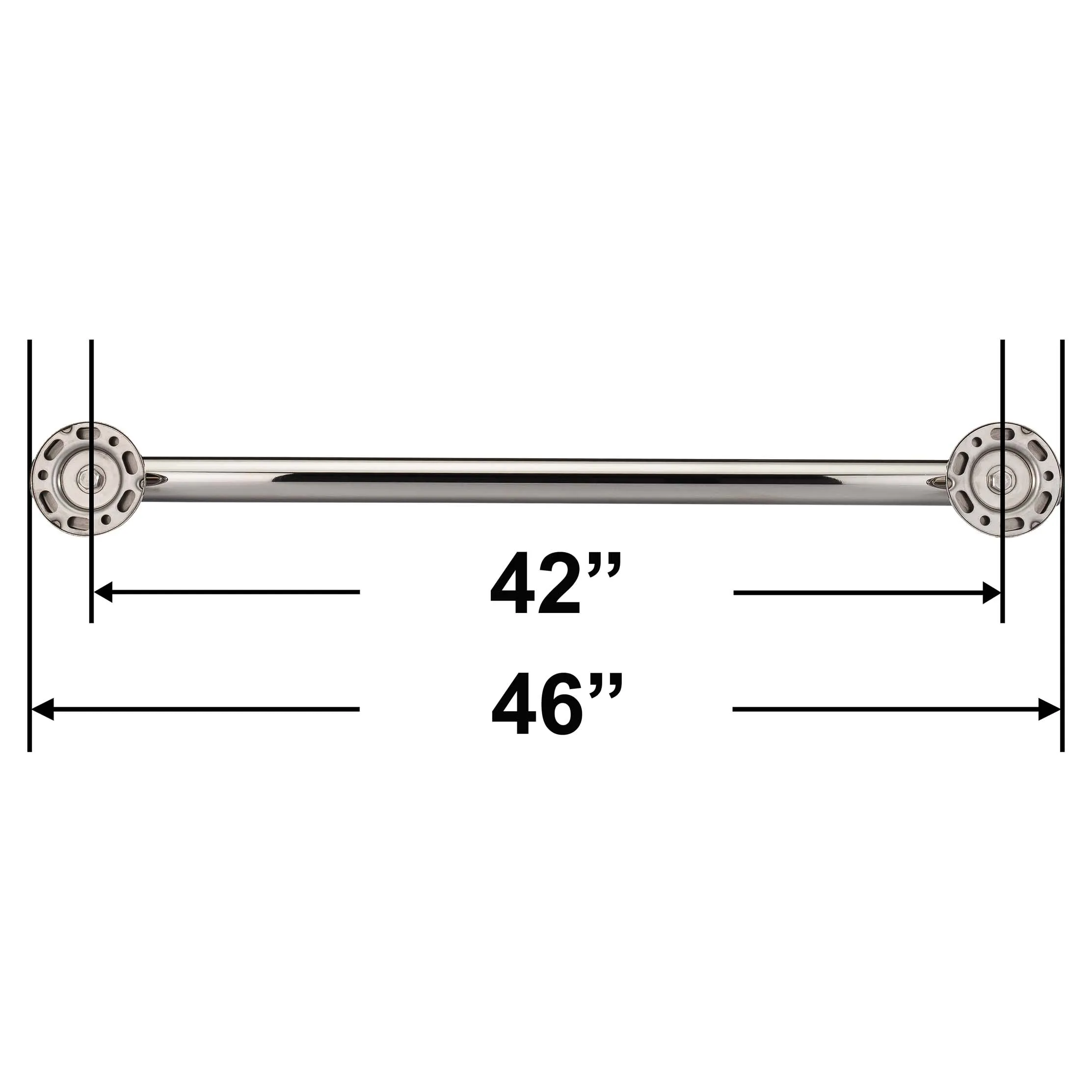 Bathroom Grab Bar, Contemporary, Round Escutcheon, 42 In. X 1 1/4 In.