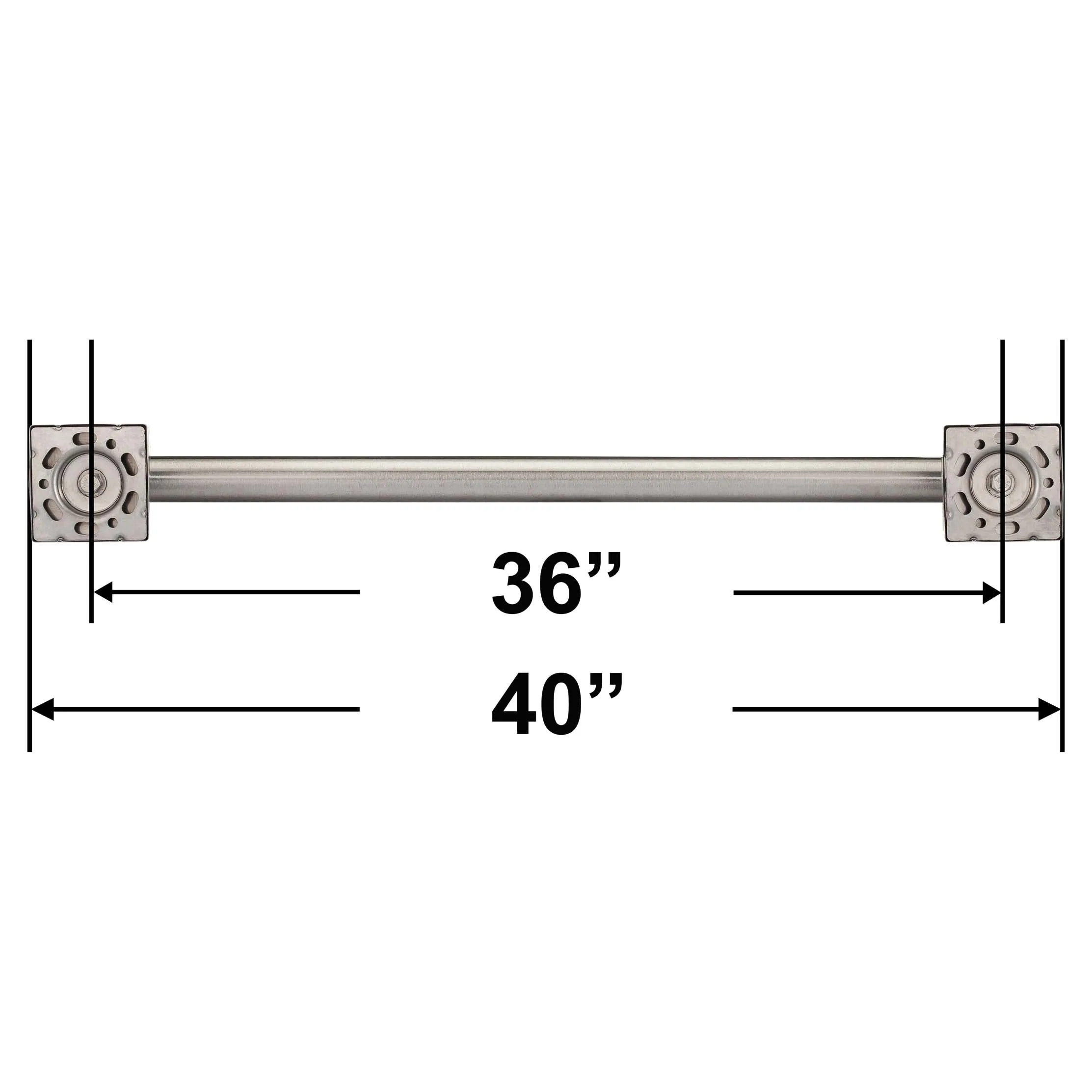 Bathroom Grab Bar, Contemporary, Square Escutcheon, 36 In. X 1 1/4 In.