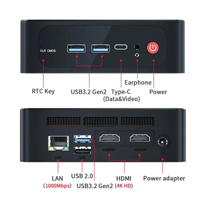Beelink SER5 PRO AMD Ryzen 7 5700U Desktop Mini PC