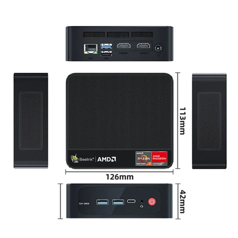Beelink SER5 PRO AMD Ryzen 7 5700U Desktop Mini PC
