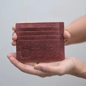 Card Holder | 1 Cash & 4 Card Sections | Coconut Leather | Madder Red | Unisex