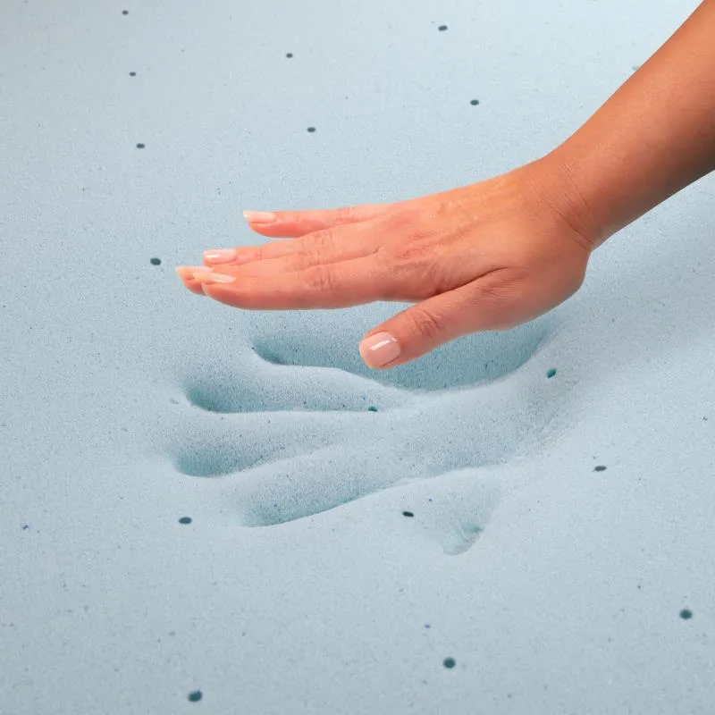 Comfort Express Blue Cooling Memory Foam Mattress Topper