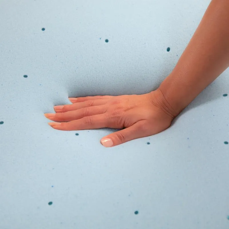 Comfort Express Blue Cooling Memory Foam Mattress Topper