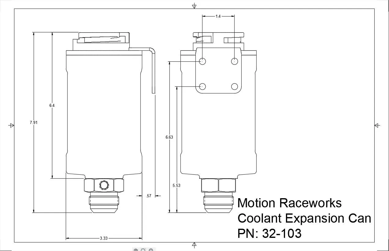 Coolant Expansion Tank / Remote Fill Billet Black Anodized w/ Mount
