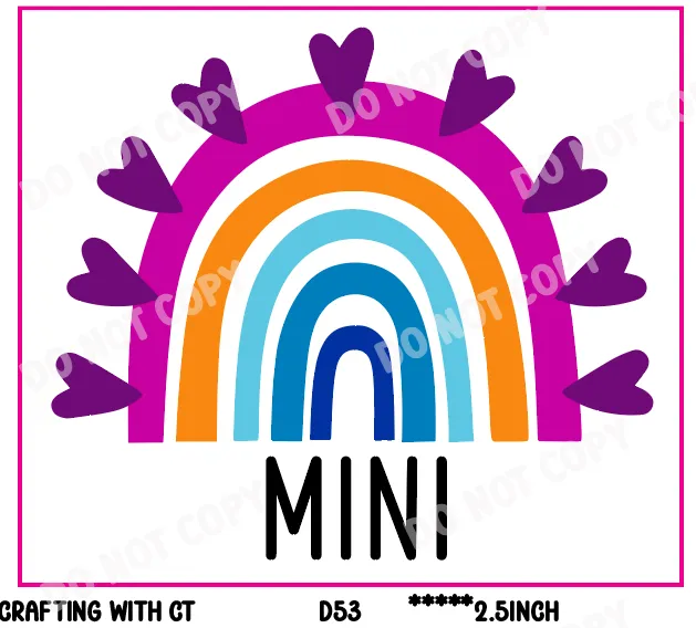 D53 Mini rainbow decal