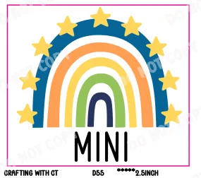 D55 Mini rainbow stars decal