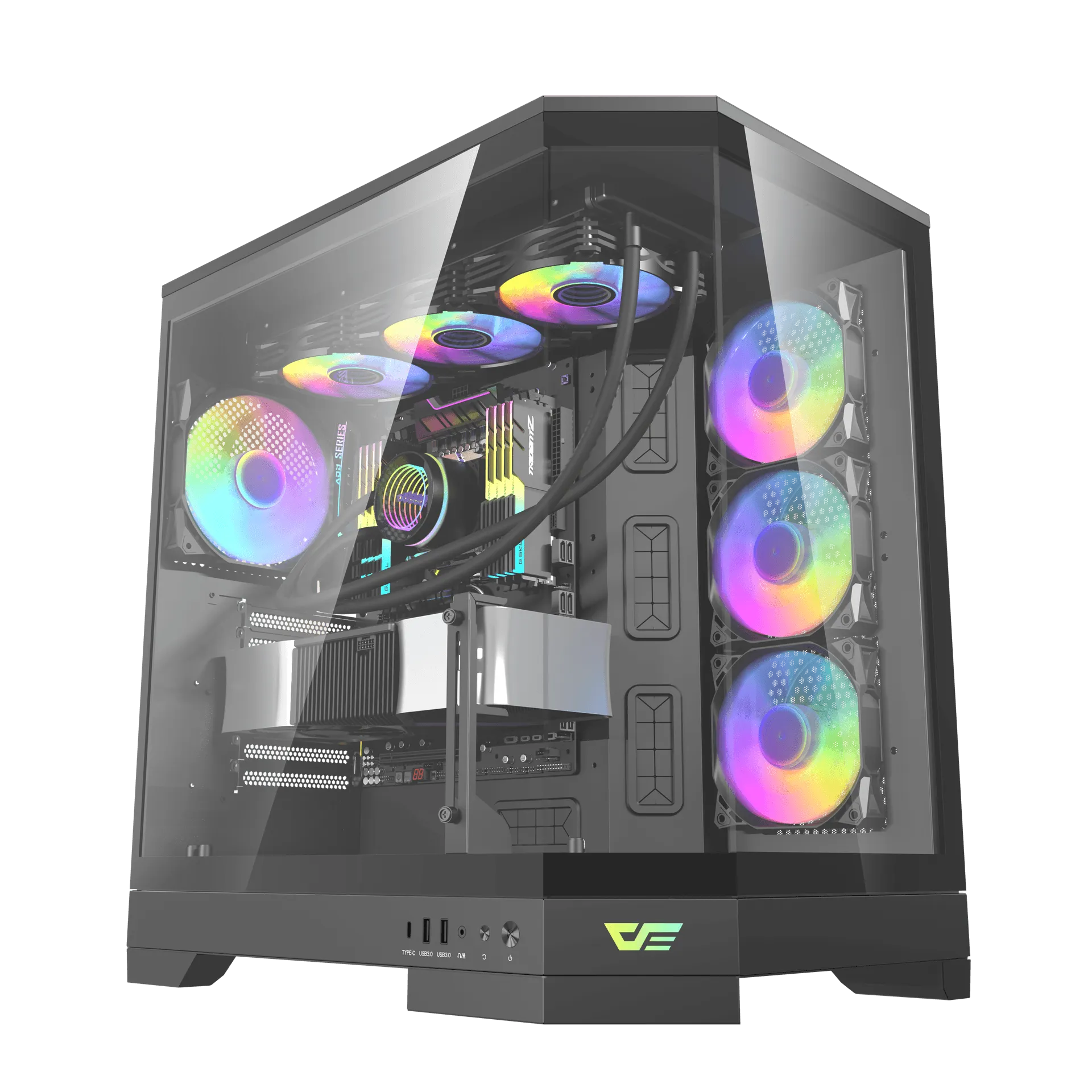 DarkFlash Casing DQX90 Gaming Full Black