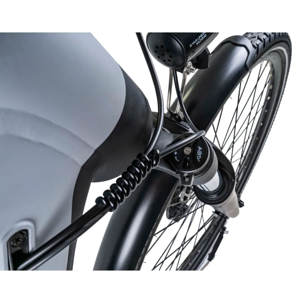 Dawes Spire Low Step 2.0 Electric Hybrid Bike, Small Light Grey/Black