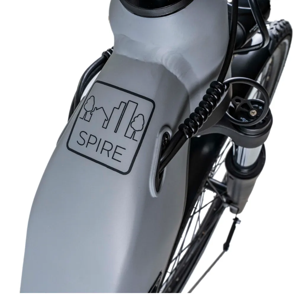 Dawes Spire Low Step 2.0 Electric Hybrid Bike, Small Light Grey/Black