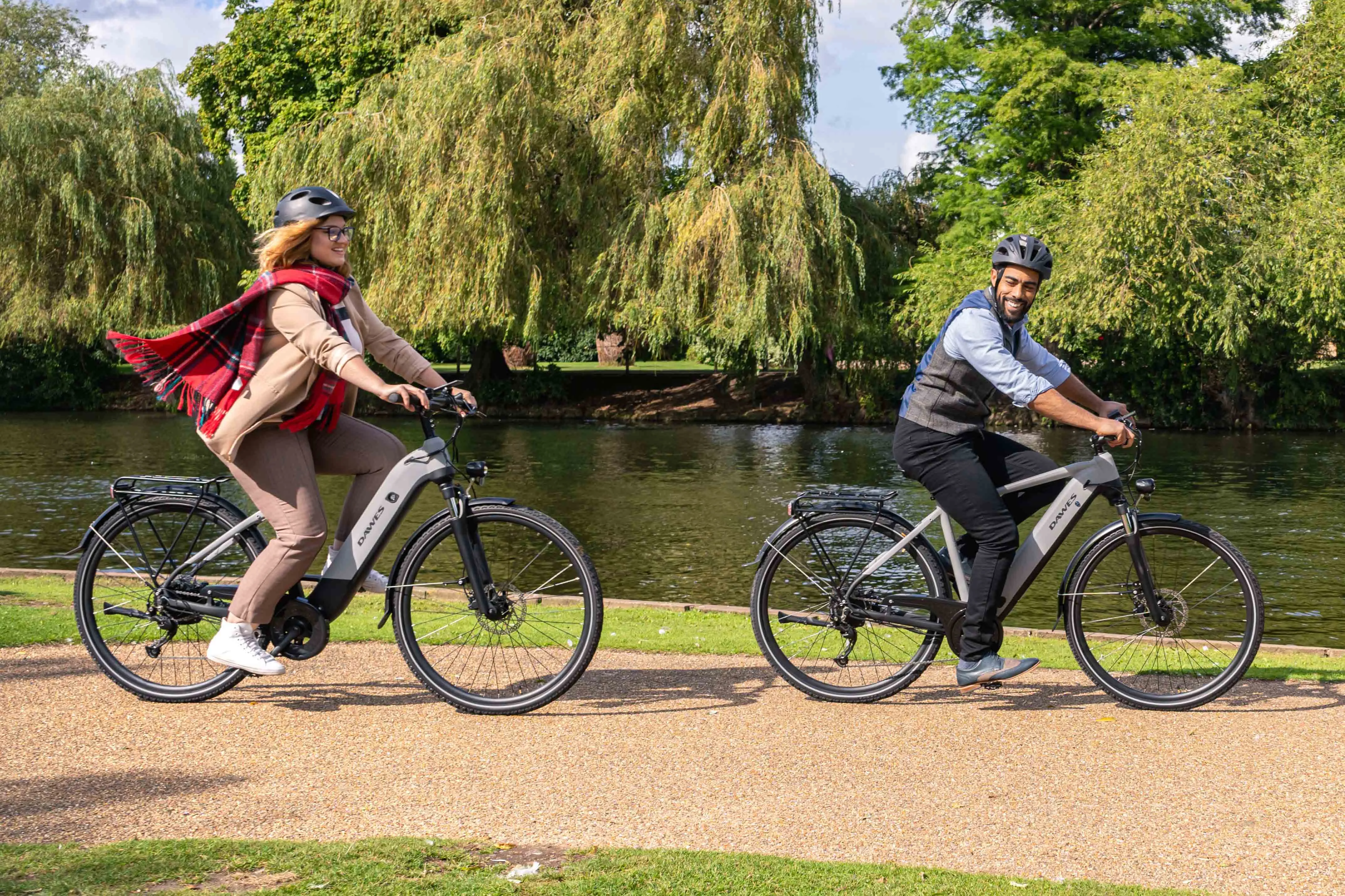 Dawes Spire Low Step 2.0 Electric Hybrid Bike, Small Light Grey/Black