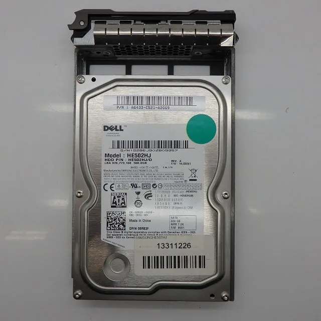 Dell HE502HJ 6R63F 500GB 7.2K 3.5" SATA Hard Drive w/ Tray