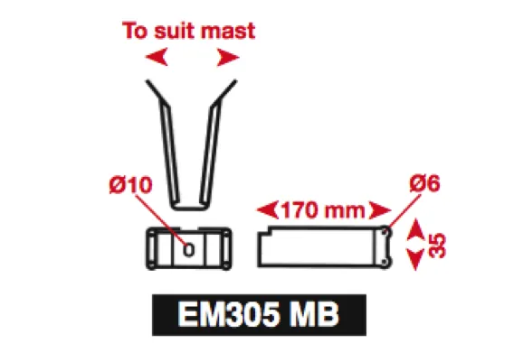 Echomax 305 Radar Reflector Mounting Brackets