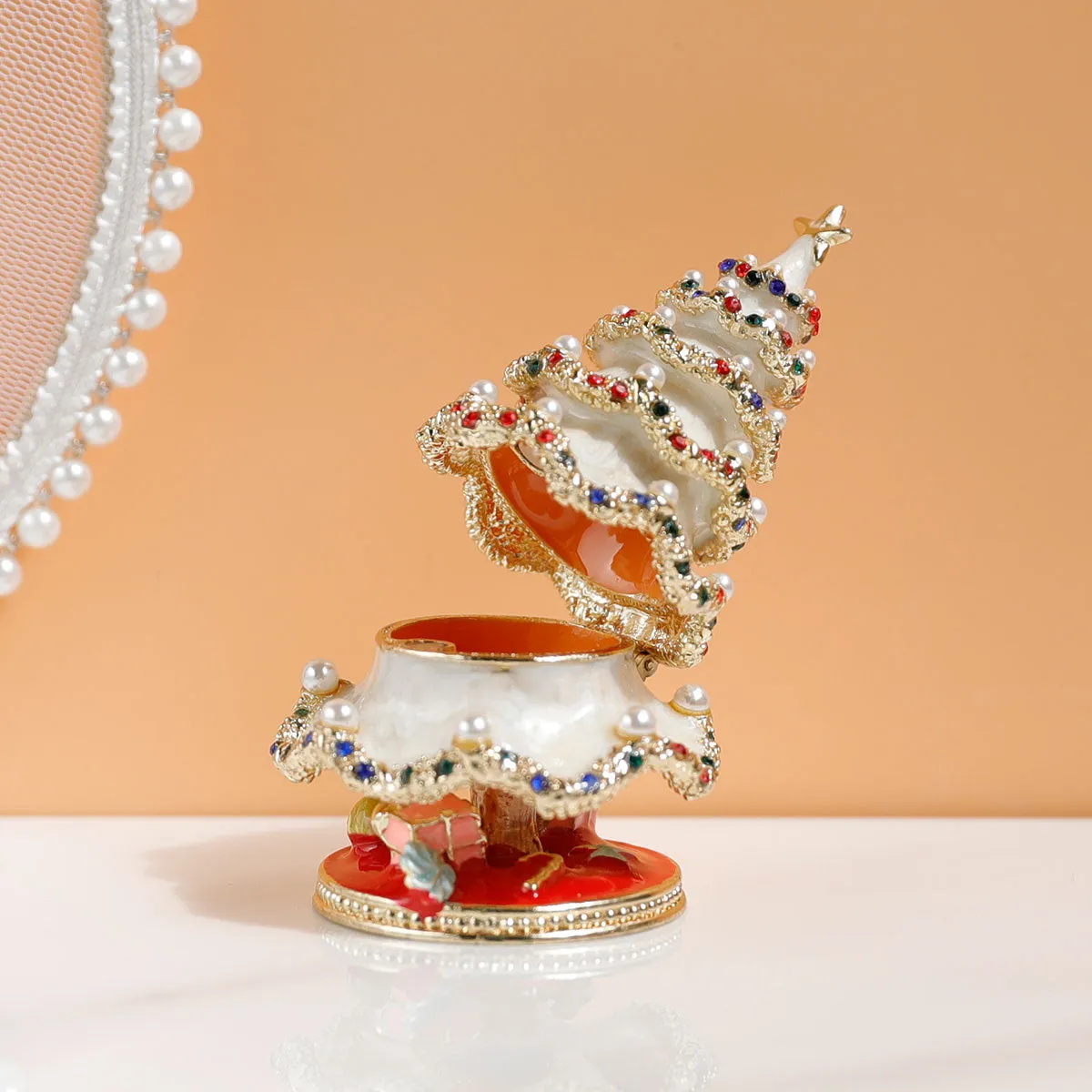 Enamel Crafted Christmas Tree Jewelry Box