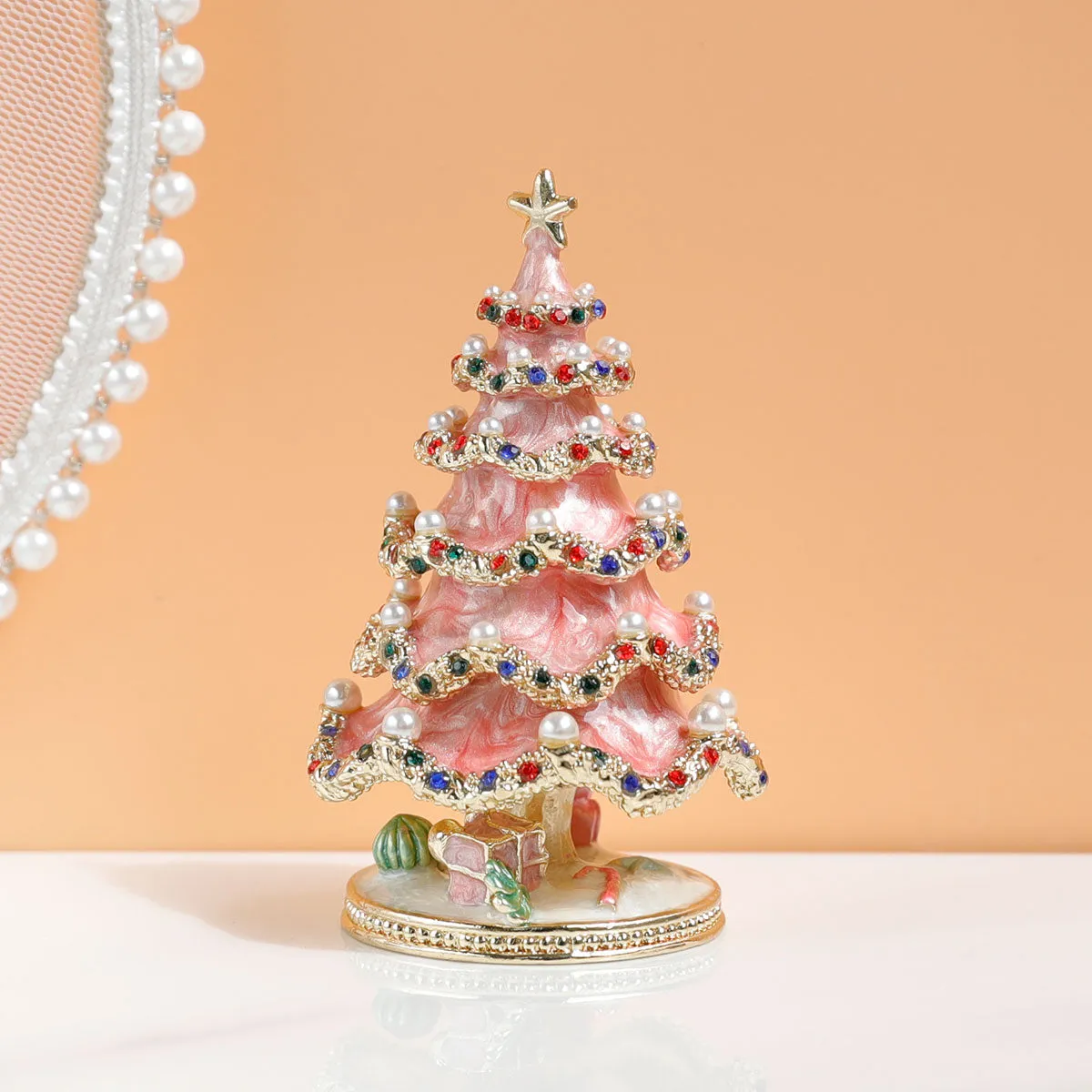 Enamel Crafted Christmas Tree Jewelry Box