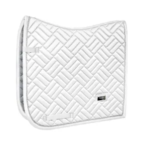 Equestrian Stockholm Dressage Saddle Pad Modern White Perfection Silver