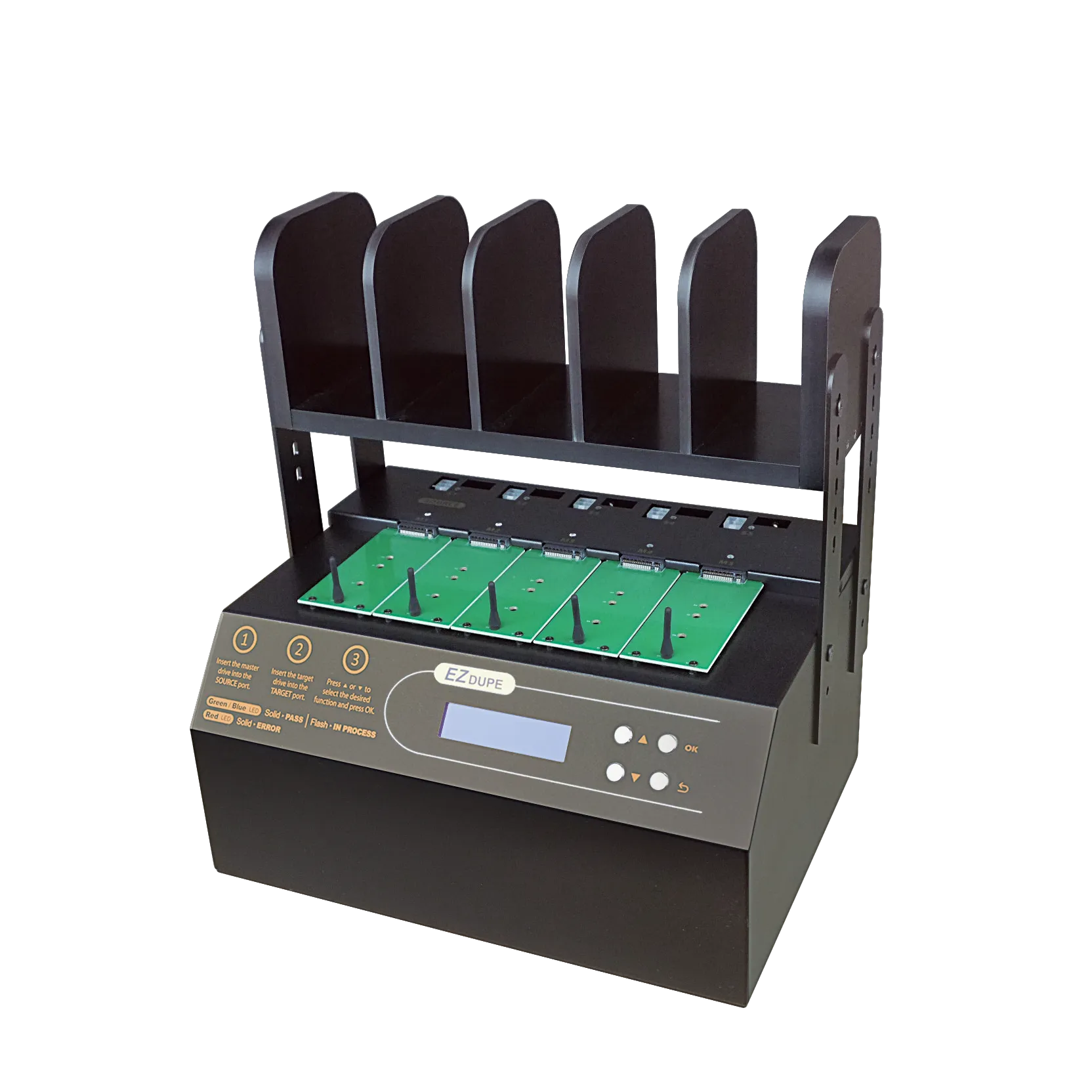 EZ Dupe 1 to 4 NVMe Cyclone Pro 300 - M.2 PCie NVMe / M2 SATA SSD & Hard Drive Duplicator & Sanitizer 18GB/Min