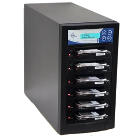 EZ Dupe 1 to 5 SATA Hard Drive / SSD Duplicator & Sanitizer - HD Leopardo HDD Cloner 18GB/Min