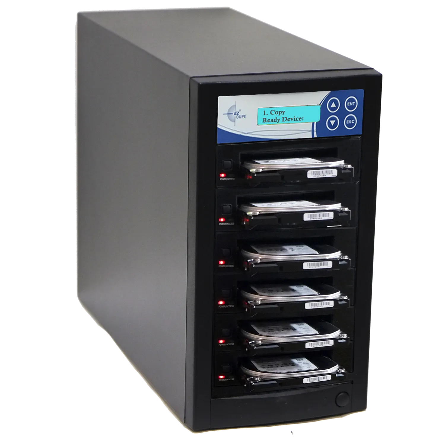 EZ Dupe 1 to 5 SATA Hard Drive / SSD Duplicator & Sanitizer - HD Leopardo HDD Cloner 18GB/Min