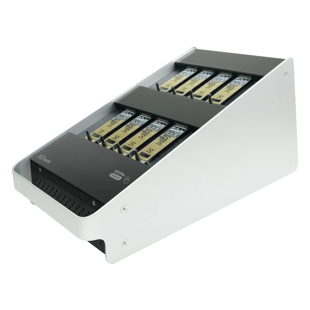 EZ Dupe 1 to 7 M.2 PCIe NVMe & AHCI Duplicator - Cloner & Wiper for M2 22mm Module Storage (B-Key, M-Key & B M Key) Internal SSD Hard Drive (SOHO NVME MKII)