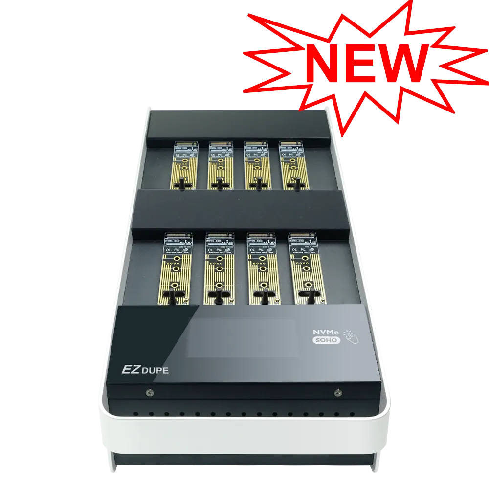 EZ Dupe 1 to 7 M.2 PCIe NVMe & AHCI Duplicator - Cloner & Wiper for M2 22mm Module Storage (B-Key, M-Key & B M Key) Internal SSD Hard Drive (SOHO NVME MKII)