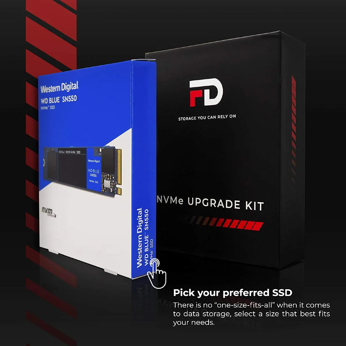 Fantom Drives NVMe Upgrade Kit WD Blue 1TB NVMe SSD - M.2 2400 MB/s Read/1950 MB/s Write - (NWDBC1000KIT) New