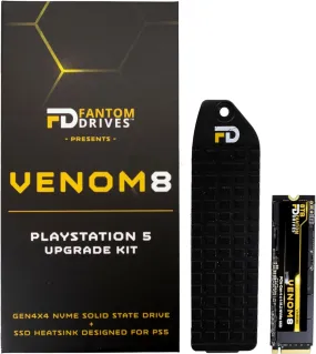 Fantom Drives VENOM8 PCIe 4x 4 NVMe M.2 SSD - 8TB - with Heatsink for PS5, VM8X80-PS5
